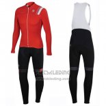 2016 Fietskleding Sportful Wit en Rood Lange Mouwen en Koersbroek